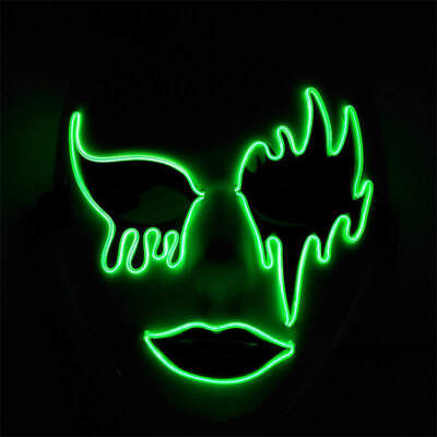 

Luminous Halloween Masquerade Cosplay Mask Full Face Party Grimace Mask Glowing Cold Light Mask Decoration