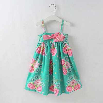

Summer Toddler Baby Girls Sleeveless Floral Print Bow Dress Clothes Dresses