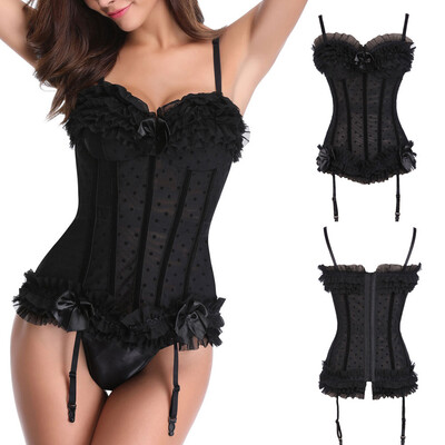 

〖Follure〗Women Underbust Wave Point Decal Lace Vest Wedding Dress Corsets Body Shaper