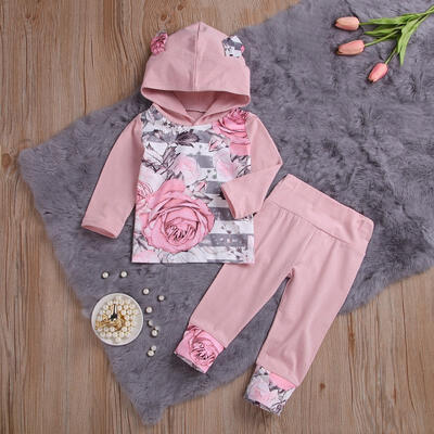 

2Pcs Casual Toddler Baby Kids Girl Hooded Long Sleeve Sweatshirt Tops Long Pants Leggings Outfit Set Clothes