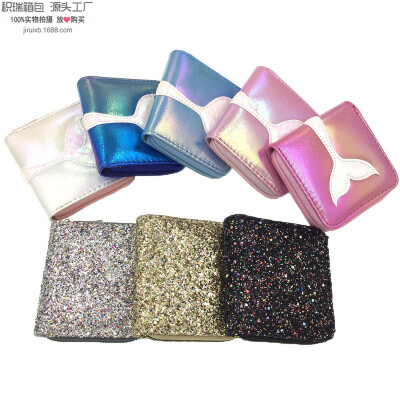 

Splicing Mermaid PU Short Wallet Clutch Bag Coin Purse Document Package
