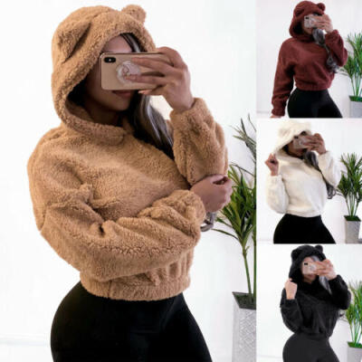 

Womens Fluffy Sweatshirt Casual Sweater Long Sleeve Pullover Blouse Jumper Tops