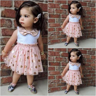 

New Baby Girls Sequins Pink Tutu Kids Princess Summer Casual Tulle Dress 1-6Y