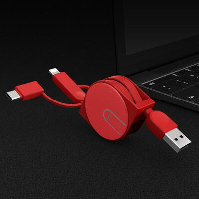 

3-in-1 Retractable USB Lightning Type-C Micro USB Data Charging Cable For IPHONE Android Mobile Phones