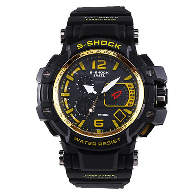 

Mens Stylish Sports Multi-function Electronic Waterproof Watch Dual Display Wristwatches