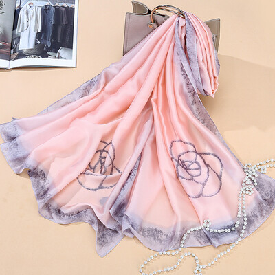 

Satin simulation silk camellia scarves scarf shawl wild dual-use autumn&winter wholesale SK020