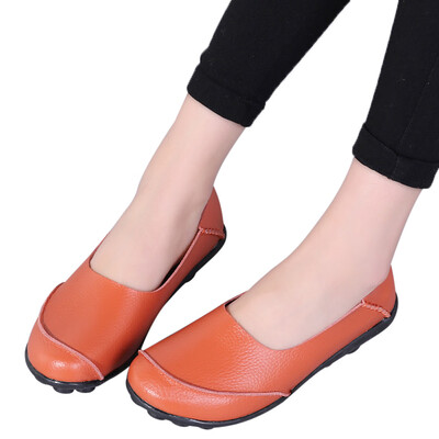 

Rose Womens Flats Pure Color Soft Bottom Shoes Soft Slip-On Casual Boat Shoes