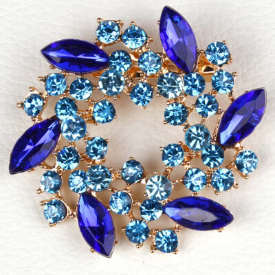 

Romantic Crystal Chinese Redbud Flower Brooch Pins Jewelry for Women Wedding Dress Scarf