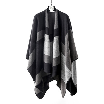 

Cross-border hot selling new fashion European&American style autumn&winter thick color matching color windproof warm imitation cashmere scarf shawl