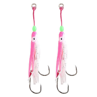 

2PCS Fishing Soft Lures Octopus Squid Skirt Soft Baits with Hooks