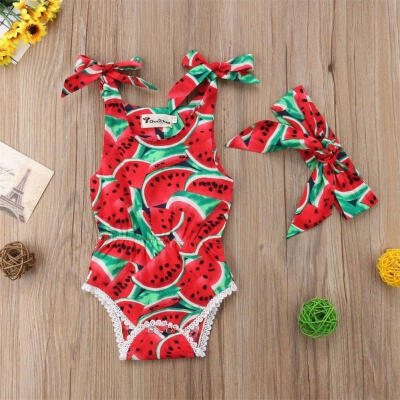 

Newborn Romper Infant Baby Girls Outifts Bodysuit Jumpsuit Headband 2Pcs Kids Clothes