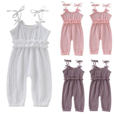 

US Baby Girl Jumpsuit Bodysuit Romper Playsuit Long Pants Trousers Outfits Set