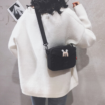 

2019 new Korean version of the wild casual canvas bag female slung small bag ins Harajuku student mini shoulder bag