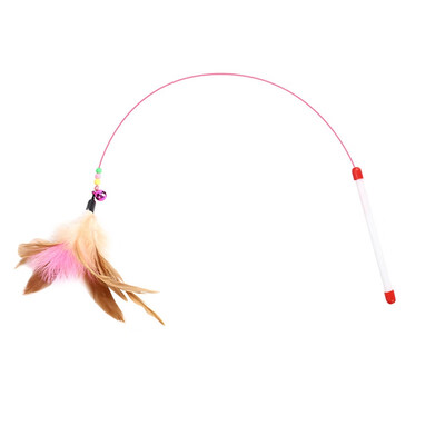 

Wire Color Bell Feathers Funny Cat Stick