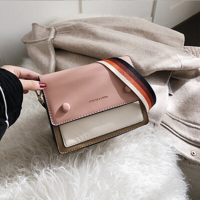 

Broadband collision color small bag female 2019 new wave Korean version of the wild single shoulder slung fashion texture simple small square bag