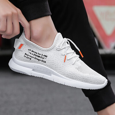 

Summer mens shoes Joker sports casual running mesh canvas autumn board shoes fly mesh shoes