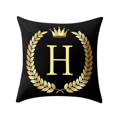 

Siaonvr Pillow Cover Black&Gold Letter Pillowcase Sofa Cushion Cover Home Decor