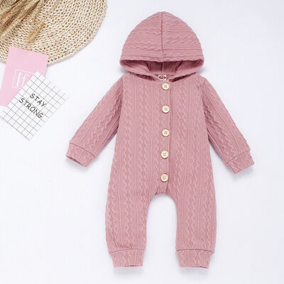 

Infant Baby Girl Boy Autumn Winter Clothes Knitted Hoodie Romper Jumpsuit Outfit