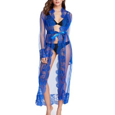 

Toponeto Women Sexy Long Silk Kimono Dressing Gown Babydoll Lace Lingerie Bath Robe