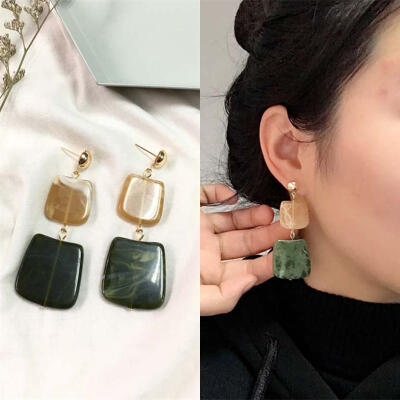 

2019 New Hot Fashion Geometric Square Earrings Brincos Oorbellen Acrylic Connection Pendants Drop Earrings For Women Jewelry