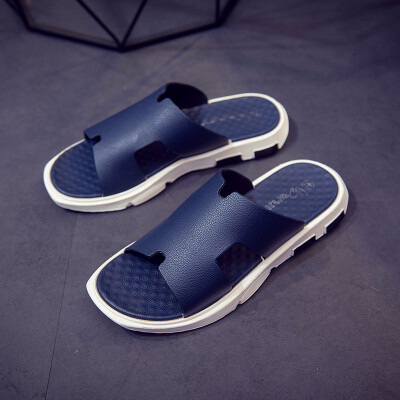 

2019 slippers summer new mens beach PU simple Korean version of the sandal home indoor&outdoor fashion