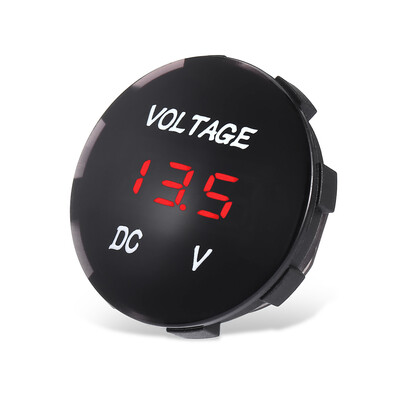 

DC 12 - 24V LED Display Voltmeter Digital Round Panel Voltage Meter for Boat Marine Vehicle Motorcycle Truck Car