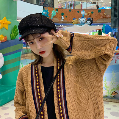 

net red hat autumn&winter corduroy8-corner cap England retro painters hat Korean style casual ducks cap