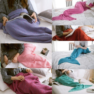 

Super Soft Hand Crocheted Mermaid Tail Blanket Sofa Blanket ADULT kid DIY 3 Size