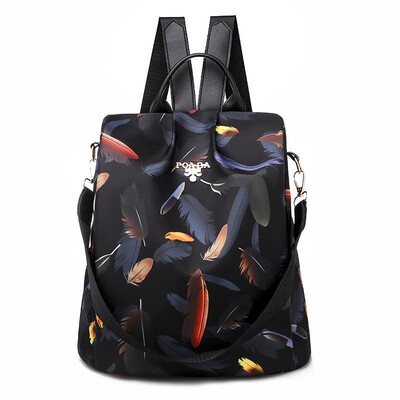 

Cross-border travel backpack female 2019 new Korean version of the feather tide fashion wild Oxford cloth backpack female bag blac