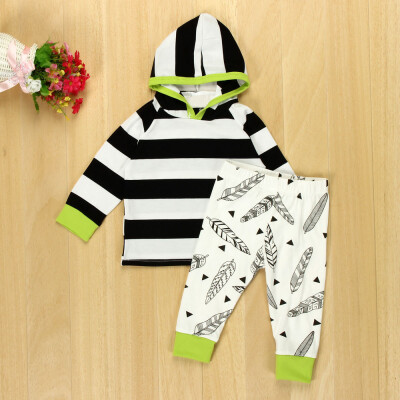 

1Set Toddler Kids Baby Boy Girl Clothes Print Hooded Tops Jacket Pants Outfits