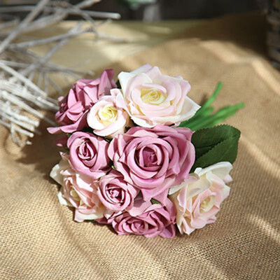 

FUNNYBUNNY Artificial Fake Flowers Silk Artificial Roses 9 Heads Bridal Wedding Bouquet for Home Garden Party Wedding Decoration