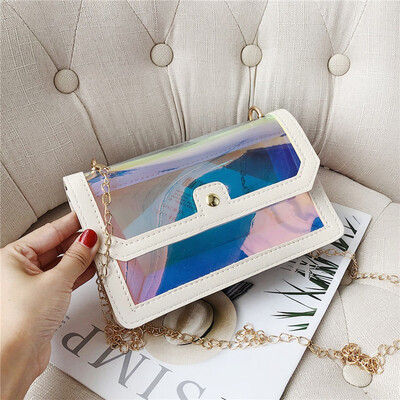 

Tailored Womens Fashion Jelly Transparent Bag Shoulder Bag Coin Purse Small Square Bag