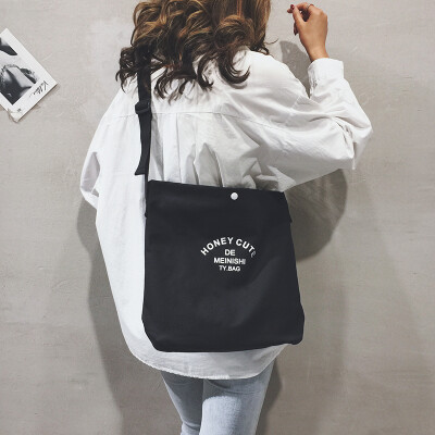 

Canvas big bag female 2019 new wave Korean version of the wild printing tote bag casual large capacity shoulder Messenger bag