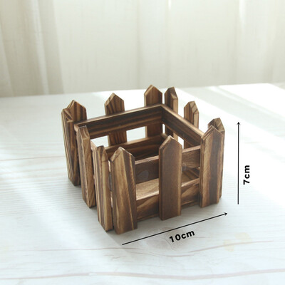 

Gobestart Brown Fence Wood Flower Cute Vase Pots Planter Simulation Home Garden Decoration
