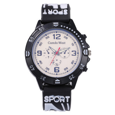 

New hot mens sports silicone watch student casual outdoor quartz watch mens section