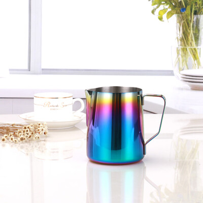 

Toponeto Colorful Stainless Steel Coffee Pitcher Latte Milk Art Frothing Jug