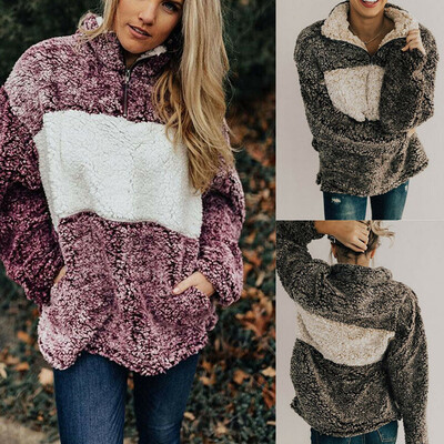 

Winter Women Faux Fur Coat Warm Jacket Plush Coats Casual Outerwear Overcoat