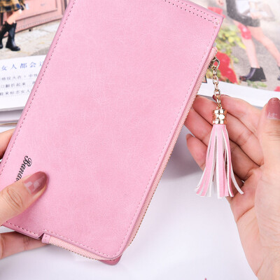 

Tailored Women Fashion Zipper Leather Wallet Leisure Bag Long Purse