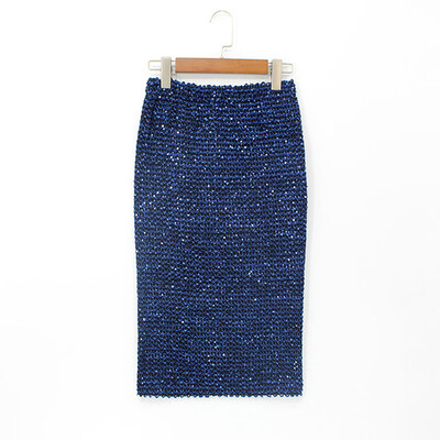 

Roseonmyhand Womens Solid Color Pack Hip Skirt Pencil skirt Sequin Skirt Stretchy Waistline