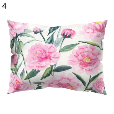 

Multicolor Peony Flower Pillow Case Cushion Cover Sofa Bed Car Cafe Decoration