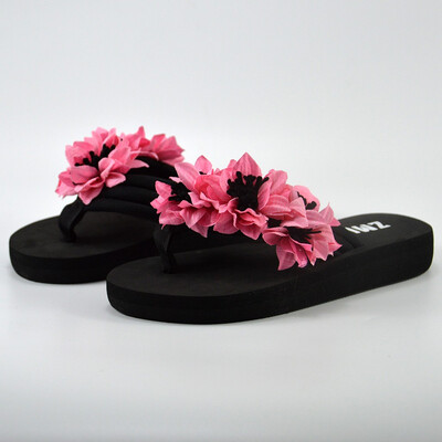 

Rose Women Muffin Flat Bottom Slippers Sandals Home Bathroom Beach Flip Flops Shoes