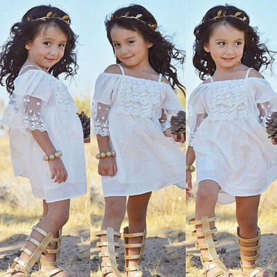 

Lace Girls Princess Dress Kids Baby Party Wedding Pageant Formal Dresses Clothes