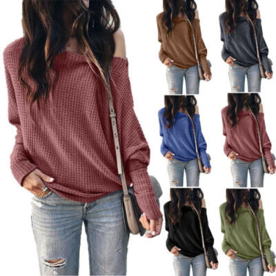 

Fashion Women Loose Long Sleeve Casual Blouse Shirt Tops Off Shoulder Blouse New