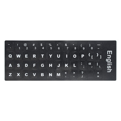 

English QWERTY Replacement Keyboard Sticker with Big Letters Non-Transparent Universal for Laptop Notebook