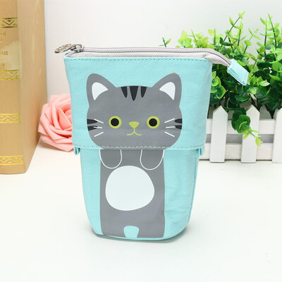 

Siaonvr 1PC Store Pencil Case Box Cartoon Cute Cat Telescopic Pencil Bag Stationery Box