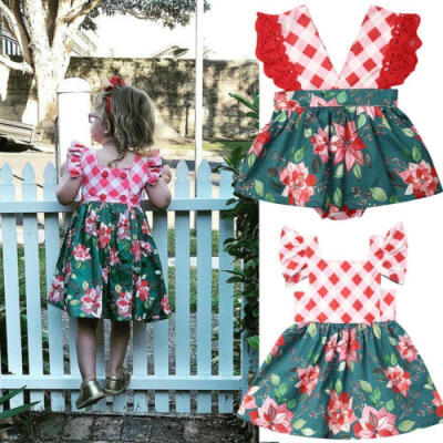 

UK Toddler Kid Baby Girl Floral Ruffle Lace Sleeve Dress Princess Party Outfit
