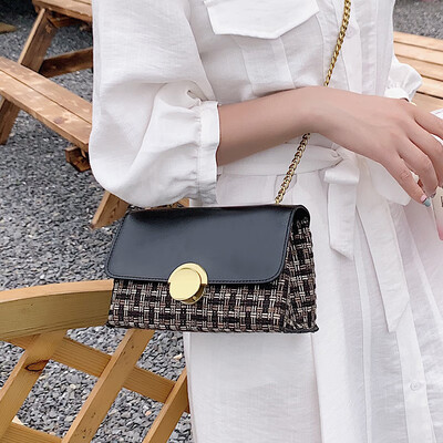 

Net red handbag 2019 new wild gas chain bag fashion woven bag summer small fresh ins messenger bag