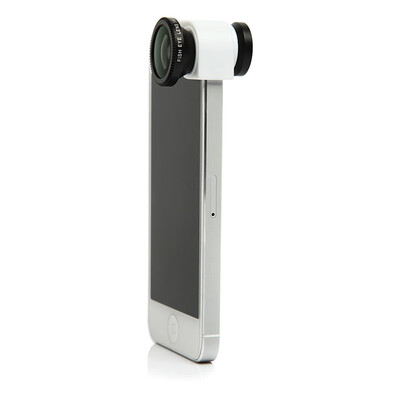 

3 in 1 Phone Photo Camera Lens 180° Fisheye Macro 067X Wide Angle for iPhone 5 5S White