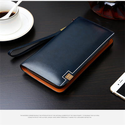

Direct Fashion Retro Design Crazy Horse Leather Handmade Men Wallets Large Capacity Wear Long Section Coin Purse