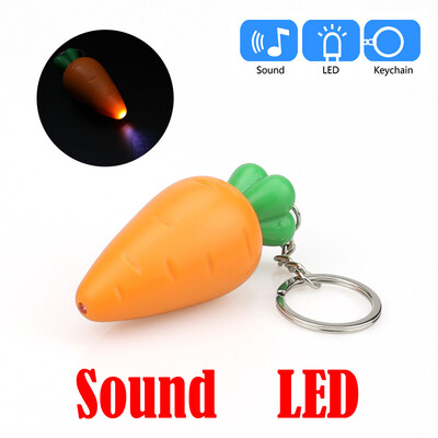 

〖Follure〗Carrot Shape Cartoon Keychain With LED Light Sound Keyfob Kids Toy Gift